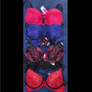 NEW WITH TAGS La SENZA Lace Push-Up Bra bundleCollection - Pink, Blue, Black,Red